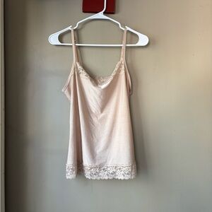 Vintage Vanity Fair Beige Lace Detail Camisole Top M